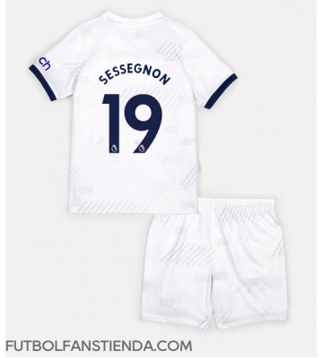 Tottenham Hotspur Ryan Sessegnon #19 Primera Equipación Niños 2023-24 Manga Corta (+ Pantalones cortos)